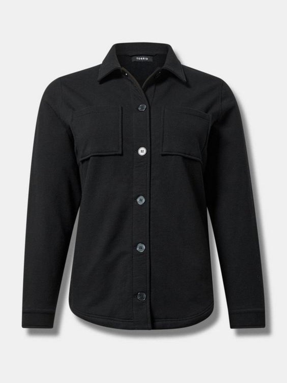 torrid Black Button-Up Utility Shirt with Chest Pockets